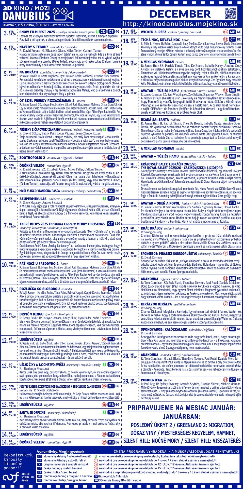 Program: Kino Danubius - Štúrovo